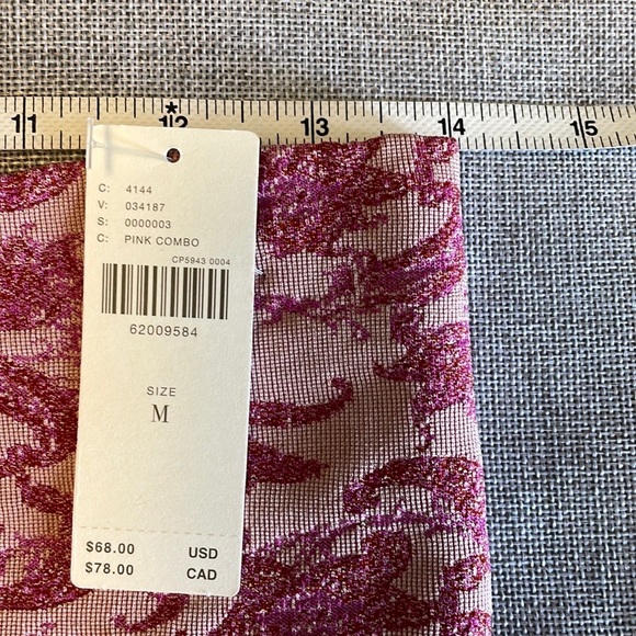 NEW!  ANTHROPOLOGIE Daily Practice Pink Jacquard leggings, size M. - Picture 5 of 7